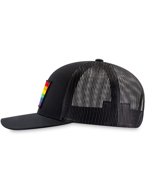 Baseball Caps Rainbow Hat - Pride Trucker Hat Baseball Cap Snapback Golf Hat (Black) - CX18SN7ER5S $23.49