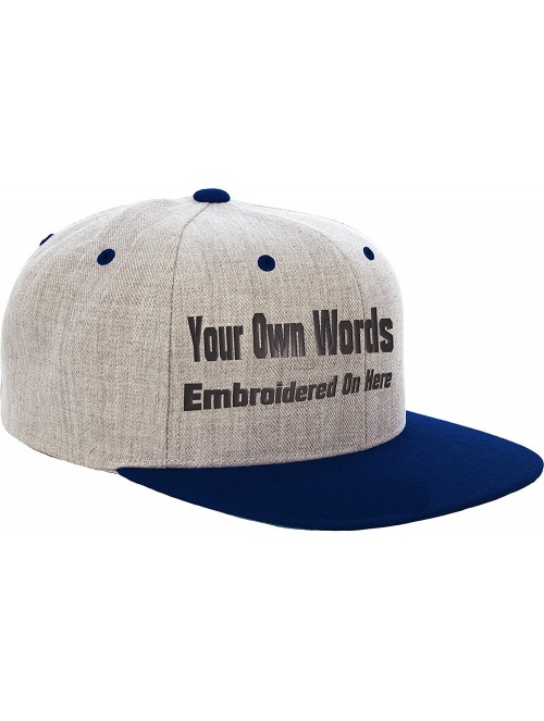 Baseball Caps Custom Snapback Hat Otto Embroidered Your Own Text Flatbill Bill Snapback - Heather Gray/Navy - CR18708GRUA $36.69