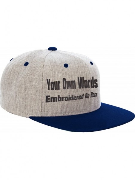 Baseball Caps Custom Snapback Hat Otto Embroidered Your Own Text Flatbill Bill Snapback - Heather Gray/Navy - CR18708GRUA $36.69