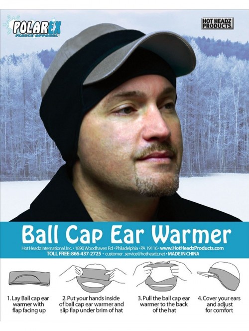 Skullies & Beanies Polarex Ball Cap Ear Warmer - Black - CM11B3W0VIH $11.56