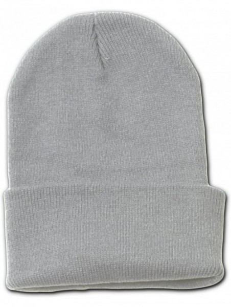 Skullies & Beanies Long Cuff Beanie Cap - Heather Grey - CR112I1NSYL $12.30