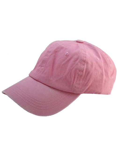 Baseball Caps Unisex Stone Washed Cotton Baseball Cap Adjustable Size - Pink - CN12NEP4Q7V $12.82