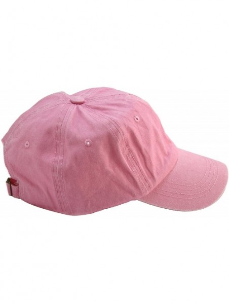 Baseball Caps Unisex Stone Washed Cotton Baseball Cap Adjustable Size - Pink - CN12NEP4Q7V $12.82