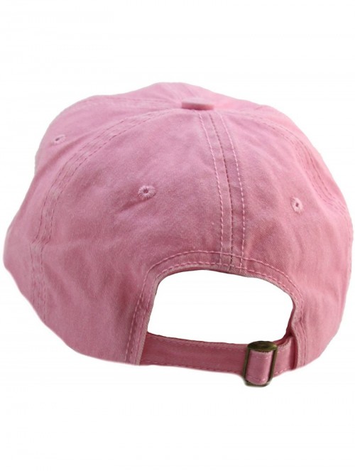 Baseball Caps Unisex Stone Washed Cotton Baseball Cap Adjustable Size - Pink - CN12NEP4Q7V $12.82