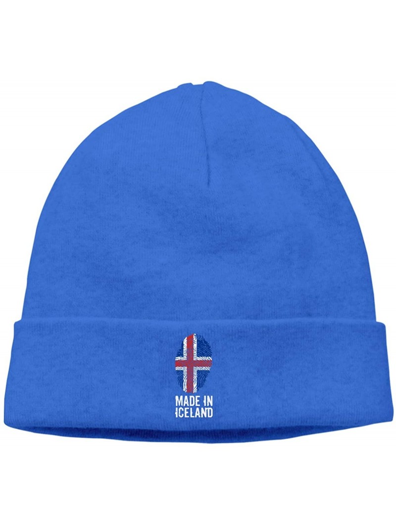 Skullies & Beanies Daily Knitting Hat for Men Women- Made in Iceland Stocking Cap - Blue - CL18NOD4L2R $19.21