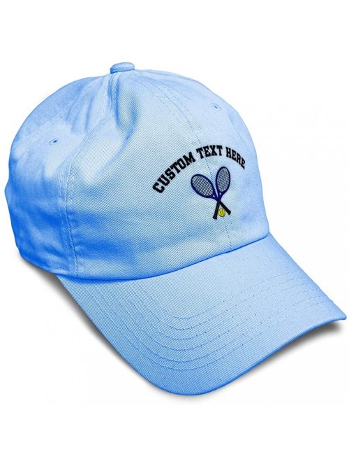 Baseball Caps Custom Soft Baseball Cap Tennis Sports B Embroidery Dad Hats for Men & Women - Light Blue - CN18SEK2Z3H $21.20