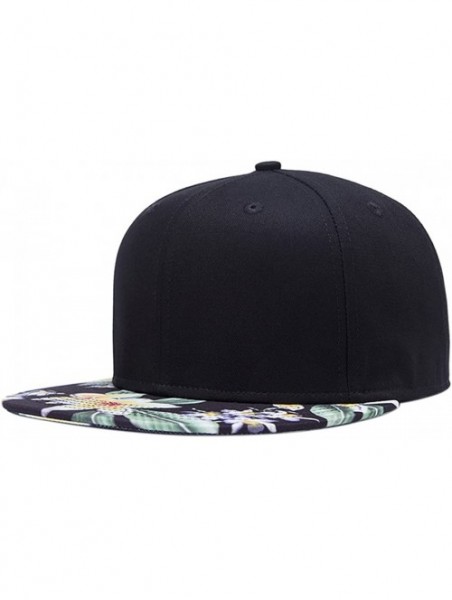 Baseball Caps Solid Flat Brim Hip Hop Adjustable Hat Stylish Snapback Baseball Cap - Pattern 4 - C917Y0CZSNR $16.69