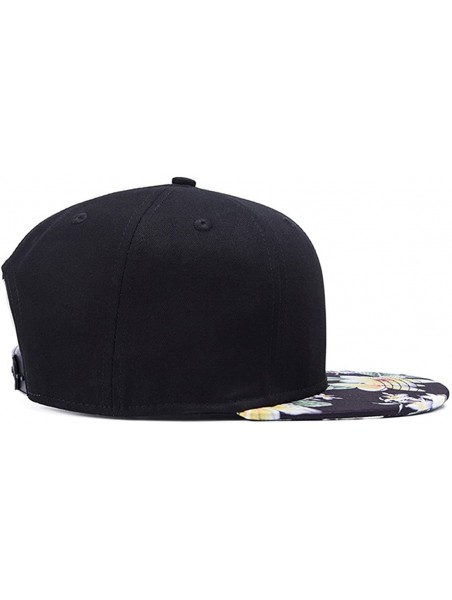 Baseball Caps Solid Flat Brim Hip Hop Adjustable Hat Stylish Snapback Baseball Cap - Pattern 4 - C917Y0CZSNR $16.69