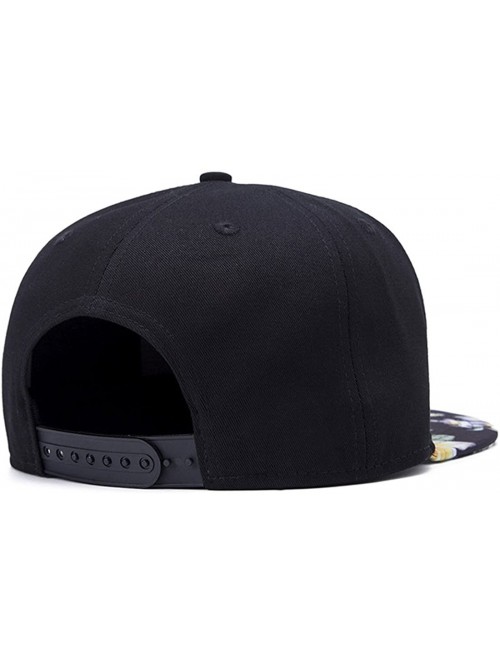 Baseball Caps Solid Flat Brim Hip Hop Adjustable Hat Stylish Snapback Baseball Cap - Pattern 4 - C917Y0CZSNR $16.69