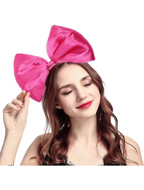 Headbands Women Huge Bow Headband Cute Bowknot Hair Hoop for Halloween Cosplay - Hotpink - C5186TZDU0K $12.47