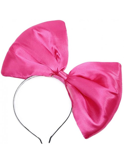 Headbands Women Huge Bow Headband Cute Bowknot Hair Hoop for Halloween Cosplay - Hotpink - C5186TZDU0K $12.47