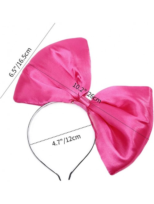 Headbands Women Huge Bow Headband Cute Bowknot Hair Hoop for Halloween Cosplay - Hotpink - C5186TZDU0K $12.47