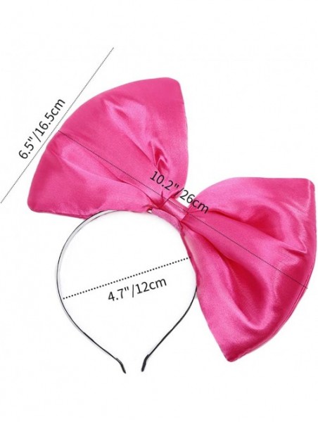 Headbands Women Huge Bow Headband Cute Bowknot Hair Hoop for Halloween Cosplay - Hotpink - C5186TZDU0K $12.47