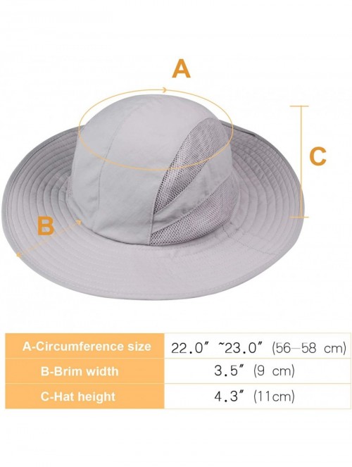 Sun Hats Sun Hats for Women Wide Brim Sun Protection Boonie Hat Cap with Ponytail Hole - Grey - C618TGGQCG5 $26.42