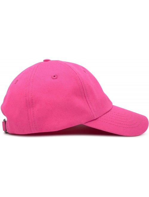 Baseball Caps Youth Childrens Cotton Cap Plain Hat Black Khaki Navy Pink Red White - Hot Pink - C818GGMD3XA $11.05