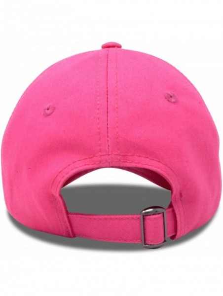 Baseball Caps Youth Childrens Cotton Cap Plain Hat Black Khaki Navy Pink Red White - Hot Pink - C818GGMD3XA $11.05