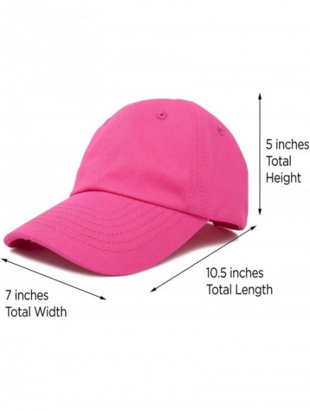 Baseball Caps Youth Childrens Cotton Cap Plain Hat Black Khaki Navy Pink Red White - Hot Pink - C818GGMD3XA $11.05