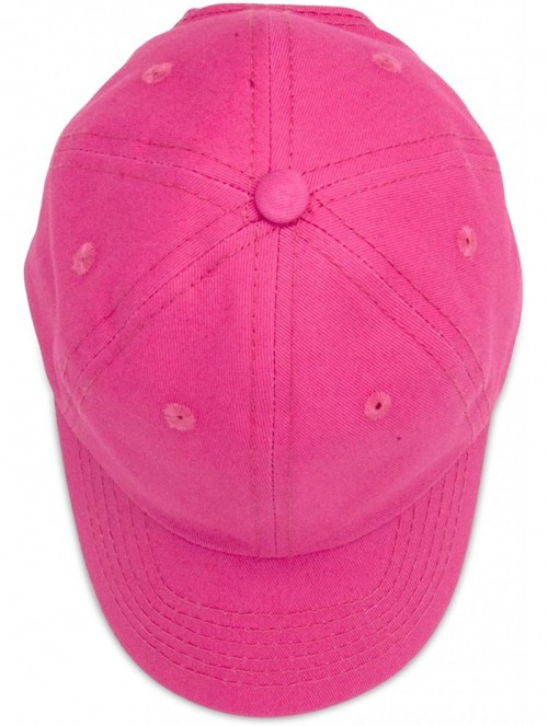 Baseball Caps Youth Childrens Cotton Cap Plain Hat Black Khaki Navy Pink Red White - Hot Pink - C818GGMD3XA $11.05