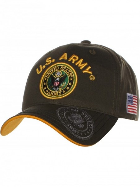 Baseball Caps US Army Official License Structured Front Side Back and Visor Embroidered Hat Cap - U.s Army Olive Gold - CT17X...