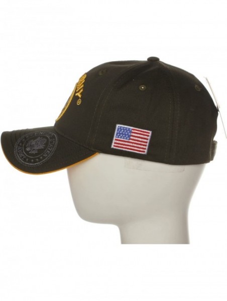 Baseball Caps US Army Official License Structured Front Side Back and Visor Embroidered Hat Cap - U.s Army Olive Gold - CT17X...