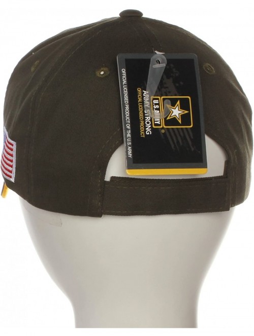 Baseball Caps US Army Official License Structured Front Side Back and Visor Embroidered Hat Cap - U.s Army Olive Gold - CT17X...