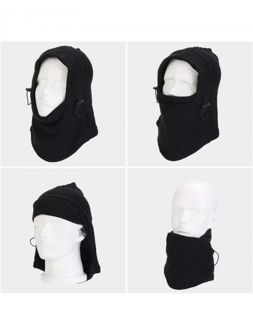 Balaclavas Winter Fleece Balaclava Ski Bike Full Face Mask Neck Warmer Sports Cap with Gloves Black- Large - C018AW7SKEG $14.12