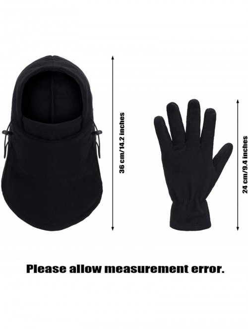 Balaclavas Winter Fleece Balaclava Ski Bike Full Face Mask Neck Warmer Sports Cap with Gloves Black- Large - C018AW7SKEG $14.12