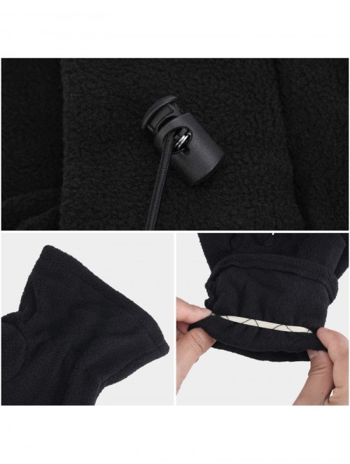 Balaclavas Winter Fleece Balaclava Ski Bike Full Face Mask Neck Warmer Sports Cap with Gloves Black- Large - C018AW7SKEG $14.12