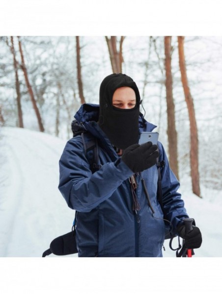 Balaclavas Winter Fleece Balaclava Ski Bike Full Face Mask Neck Warmer Sports Cap with Gloves Black- Large - C018AW7SKEG $14.12