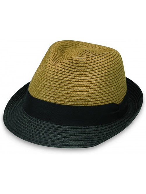 Sun Hats Tia Trilby - Tan/Black - C7128XTNZ8P $54.39