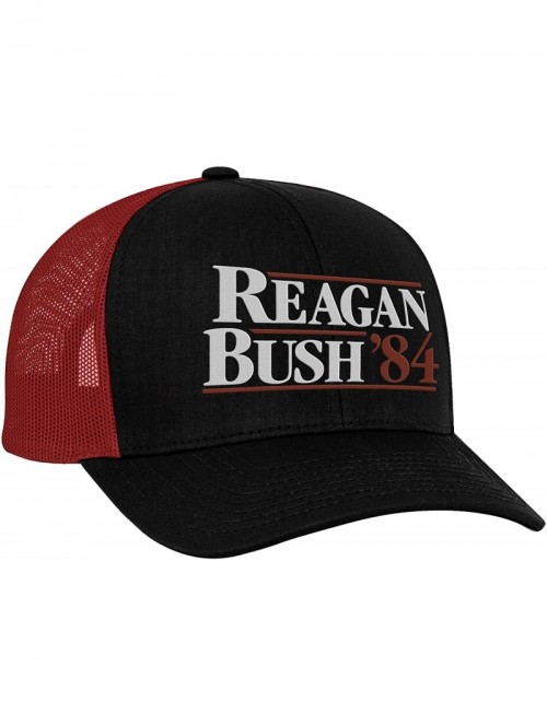 Baseball Caps Reagan Bush 84 Campaign Adult Trucker Hat - Black/Red - C2199IEMHXT $34.00