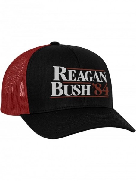 Baseball Caps Reagan Bush 84 Campaign Adult Trucker Hat - Black/Red - C2199IEMHXT $34.00