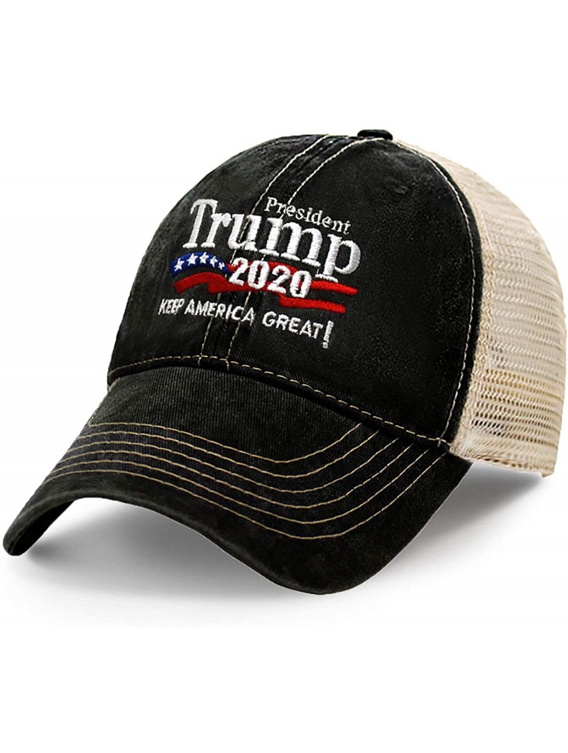 Baseball Caps Trump 2020 Keep America Great Campaign Embroidered US Hat Baseball Trucker Cap New TC101 TC102 - Tc101 Black - ...