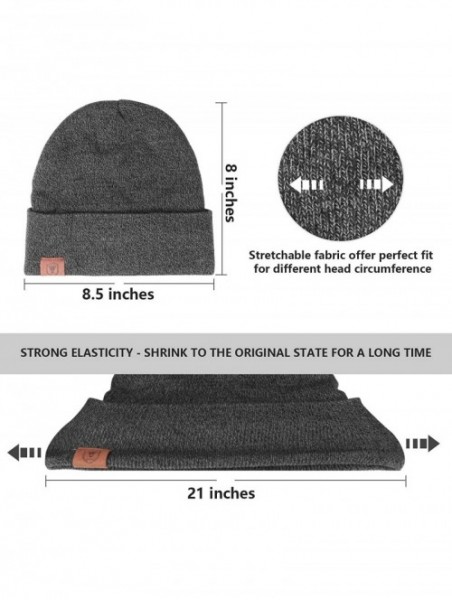 Skullies & Beanies Winter Daily Beanie Stocking Hat - Warm Polar Fleece Skull Cap for Men and Women Purple/Gray/Black - CV18I...