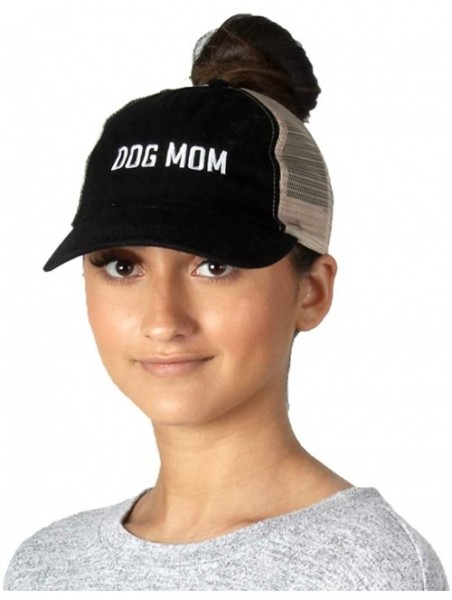 Baseball Caps Mesh - Dog Mom Black - C118YQG2KIX $26.33