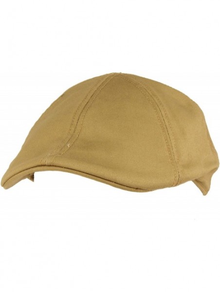 Sun Hats Men's 100% Cotton Duck Bill Flat Golf Ivy Driver Visor Sun Cap Hat - Khaki - C311KZ6SPRL $14.50