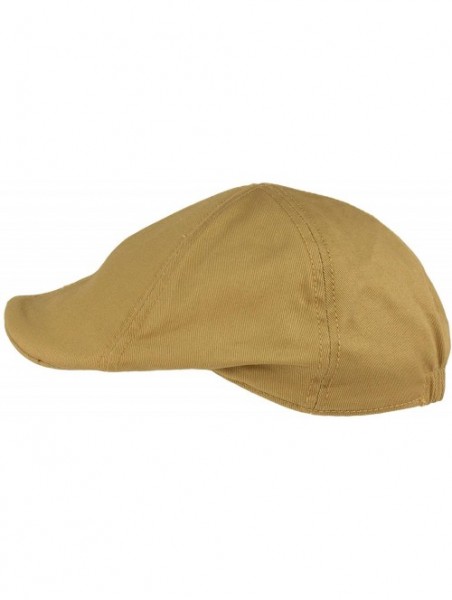 Sun Hats Men's 100% Cotton Duck Bill Flat Golf Ivy Driver Visor Sun Cap Hat - Khaki - C311KZ6SPRL $14.50