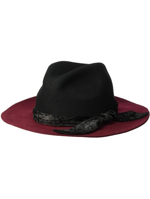 Fedoras Fashion Wranger Hat with Velvet Band - Burgundy - C718HQWGOM3 $29.10