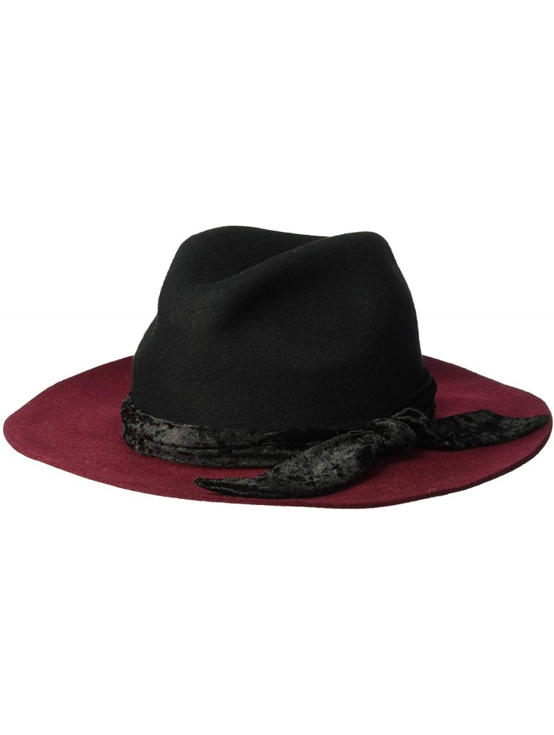 Fedoras Fashion Wranger Hat with Velvet Band - Burgundy - C718HQWGOM3 $29.10