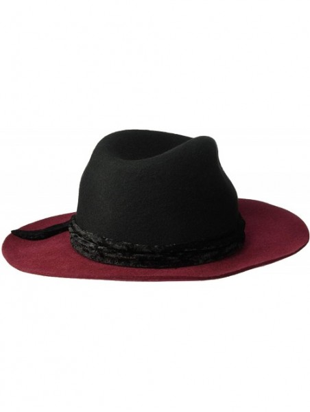 Fedoras Fashion Wranger Hat with Velvet Band - Burgundy - C718HQWGOM3 $29.10