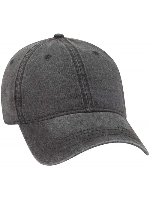 Baseball Caps 6 Panel Low Profile Garment Washed Pigment Dyed Baseball Cap - Char. Gray - CS12IVB0NMB $14.79