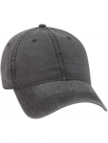 Baseball Caps 6 Panel Low Profile Garment Washed Pigment Dyed Baseball Cap - Char. Gray - CS12IVB0NMB $14.79