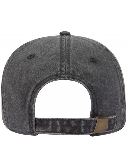 Baseball Caps 6 Panel Low Profile Garment Washed Pigment Dyed Baseball Cap - Char. Gray - CS12IVB0NMB $14.79