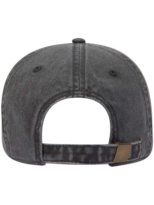 Baseball Caps 6 Panel Low Profile Garment Washed Pigment Dyed Baseball Cap - Char. Gray - CS12IVB0NMB $14.79