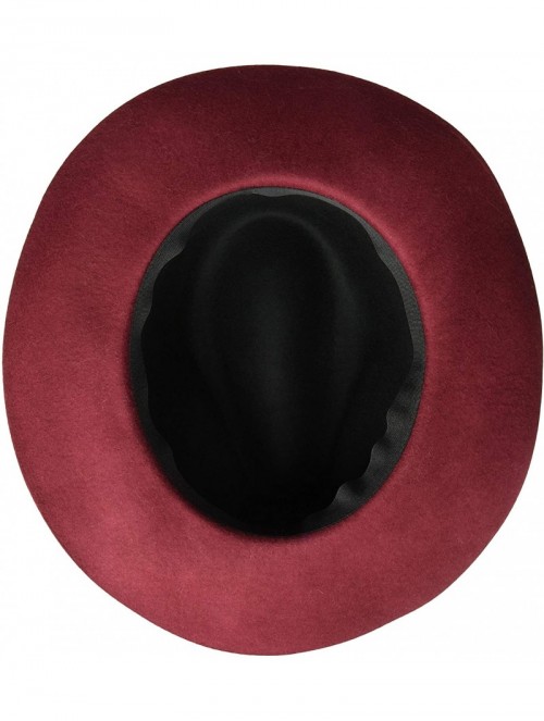 Fedoras Fashion Wranger Hat with Velvet Band - Burgundy - C718HQWGOM3 $29.10