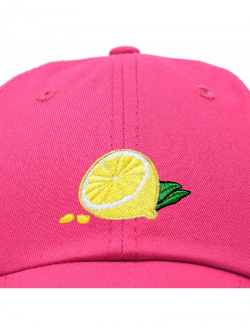 Baseball Caps Lemon Hat Baseball Cap - Hot Pink - CD18M7WL9NO $22.14