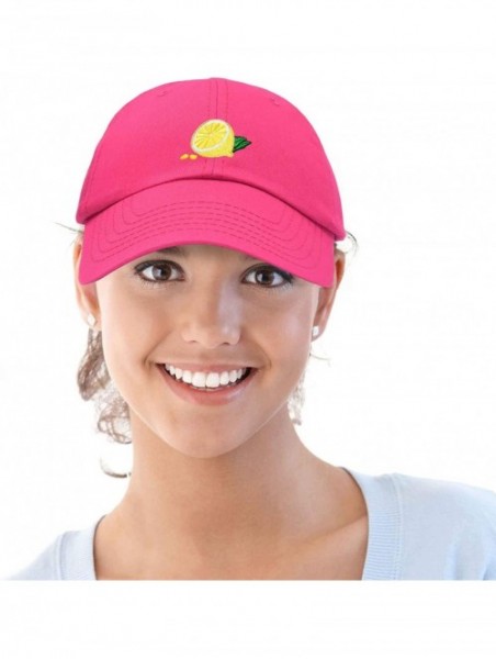 Baseball Caps Lemon Hat Baseball Cap - Hot Pink - CD18M7WL9NO $22.14