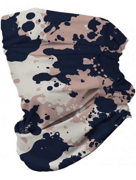 Balaclavas 12 in 1 Multifunctional Headwear Face Mask Headband Neck Gaiter - B/P/W Splatter Camo - CT197XSS26I $17.24