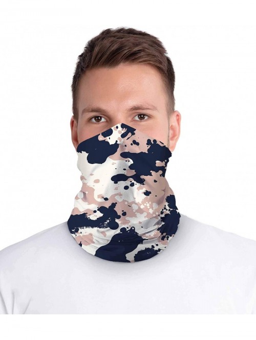 Balaclavas 12 in 1 Multifunctional Headwear Face Mask Headband Neck Gaiter - B/P/W Splatter Camo - CT197XSS26I $17.24