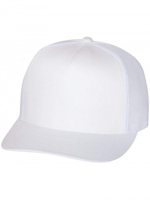 Baseball Caps Flexfit 6006-6006T-6006W 5 Panel Classic Trucker Snapback Hat Cap - White - CQ12D6Q7D9H $10.37